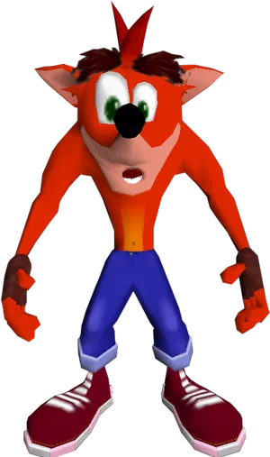 Crash Bandicoot Character Pose PNG Image