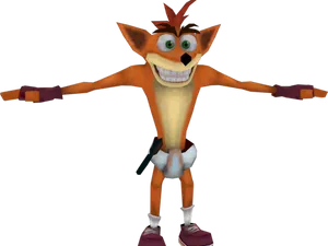 Crash Bandicoot Character Pose PNG Image