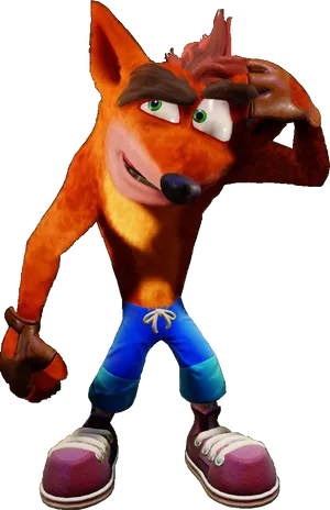 Crash Bandicoot Character Pose PNG Image