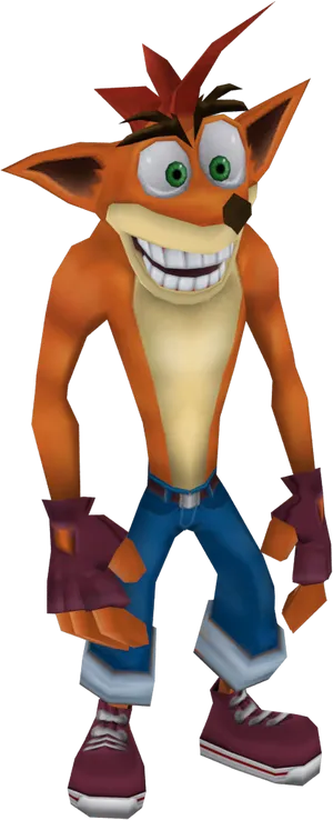 Crash Bandicoot Character Render PNG Image