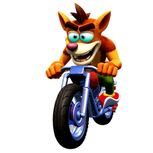 Crash Bandicoot on Motorcycle PNG 05212024 PNG image with transparent background