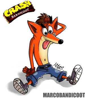 Crash Bandicoot Running Illustration PNG Image