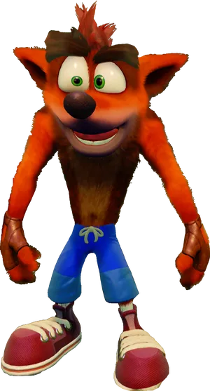 Crash Bandicoot Standing Pose PNG Image