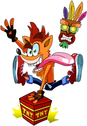 Crash Bandicoot T N T Adventure PNG Image