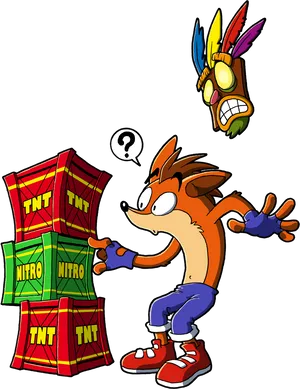 Crash Bandicoot T N T Nitro Surprise PNG Image