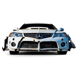 Crashed Car Front View PNG 06112024 PNG image with transparent background