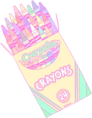 Crayola Crayons Box Artistic Filter PNG Image