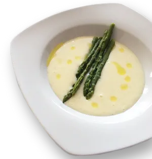 Creamy Asparagus Soupwith Garnish PNG Image