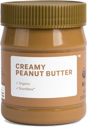 Creamy Organic Peanut Butter Jar PNG Image