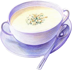 Creamy Soupin Purple Cup Illustration PNG Image