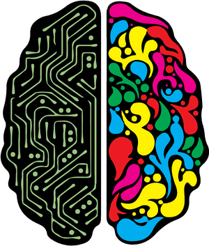 Creative Brain Duality.png PNG with transparent background