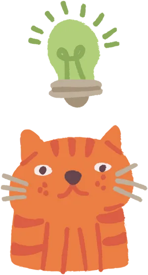 Creative Cat Idea Illustration PNG Image