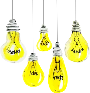 Creative Lightbulb Ideas Illustration PNG Image