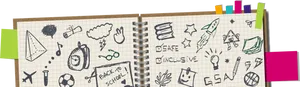 Creative School Doodles Header PNG Image