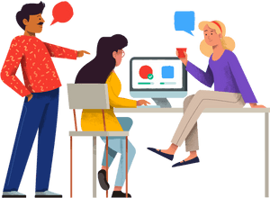 Illustration Of Team Discussing Designs - User Testing Illustration, HD Png Download PNG image with transparent background