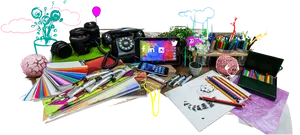 Creative Workspace Essentials PNG Image