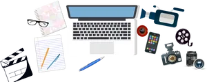 Creative Workspace Essentials PNG Image