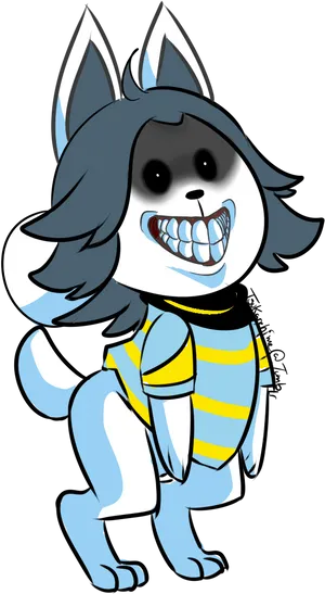 Creepy Cartoon Dog Smile PNG Image