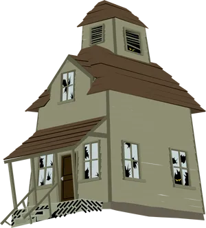 Creepy_ Haunted_ House_ Illustration.png PNG Image