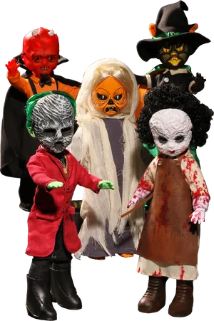Creepy Horror Doll Group PNG Image