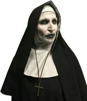 Creepy Nun Makeup PNG Image