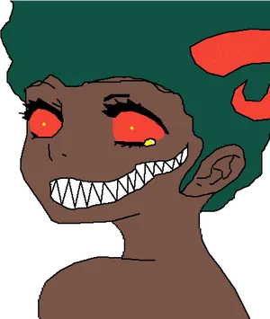 Creepy Smiling Creature Artwork PNG Image