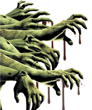 Creepy Zombie Hands Dripping Blood PNG Image