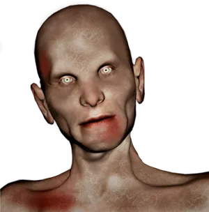 Creepy Zombie Portrait PNG Image