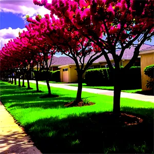 Crepe Myrtle Tree Alley Png Chi PNG Image