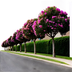 Crepe Myrtle Tree Alley Png Sei PNG Image