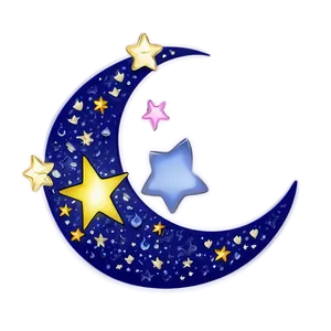 Crescent Moon And Stars Png Hbs33 PNG Image