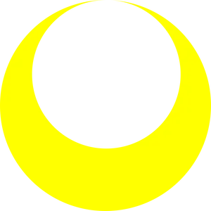 Crescent Moon Icon Yellow Black Background PNG Image