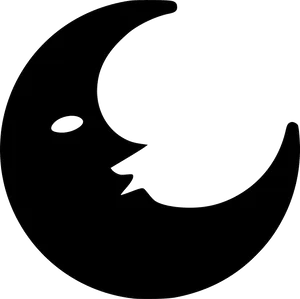 Crescent Moon Kiss Graphic PNG Image