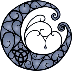 Crescent Moon Tribal Design PNG Image