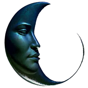 Crescent Moon With Face Png Spp PNG Image