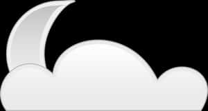 Crescent Moonand Clouds Icon PNG image with transparent background