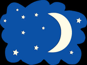 Crescent Moonand Stars Graphic PNG image with transparent background