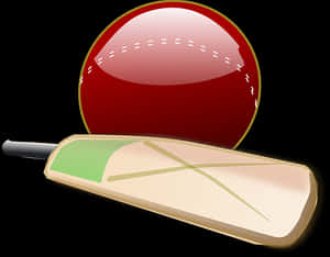 Cricket Balland Bat Illustration PNG image with transparent background