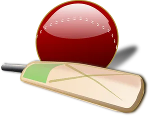 Cricket Balland Bat Illustration PNG Image