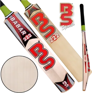 Cricket Bat Branded Design PNG Image