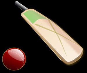 Cricket Batand Ball Illustration PNG image with transparent background