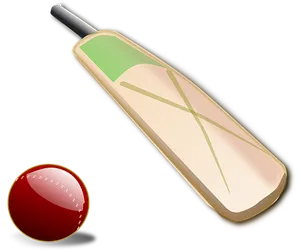 Cricket Batand Ball Illustration PNG Image