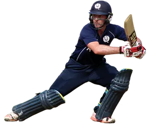 Cricket Batsman Action Shot PNG Image