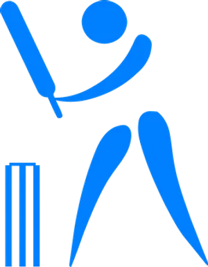 Cricket Batsman Hitting Ball Icon PNG Image