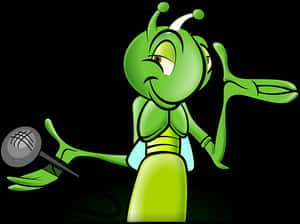 Cricket Mascot With Microphone PNG image with transparent background