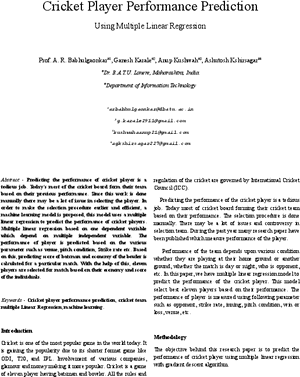 Cricket Player Performance Prediction Research PNG image with transparent background