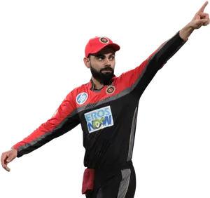 Cricket_ Player_ Pointing_ Direction PNG Image