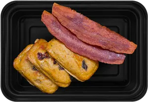 Crispy Baconand Raisin Bread Slices PNG Image