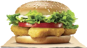 Crispy Chicken Burger PNG Image