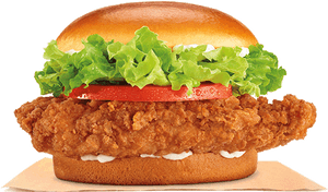Our New Crispy Sandwich Is A Premium White Meat Chicken - Burger King Crispy Chicken Burger PNG image with transparent background